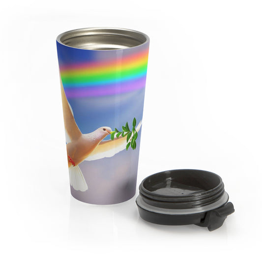 Christian Stainless Steel Travel Mug / Jesus Travel Mug / Rainbow Travel Mug