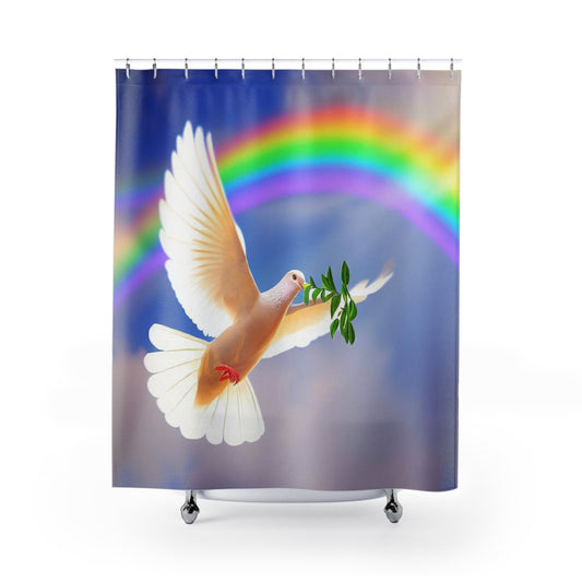 Spiritual Bathroom / Shower Curtain / Rainbow Shower Curtain / Christian Gift