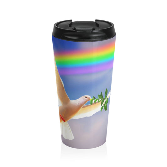 Christian Stainless Steel Travel Mug / Jesus Travel Mug / Rainbow Travel Mug