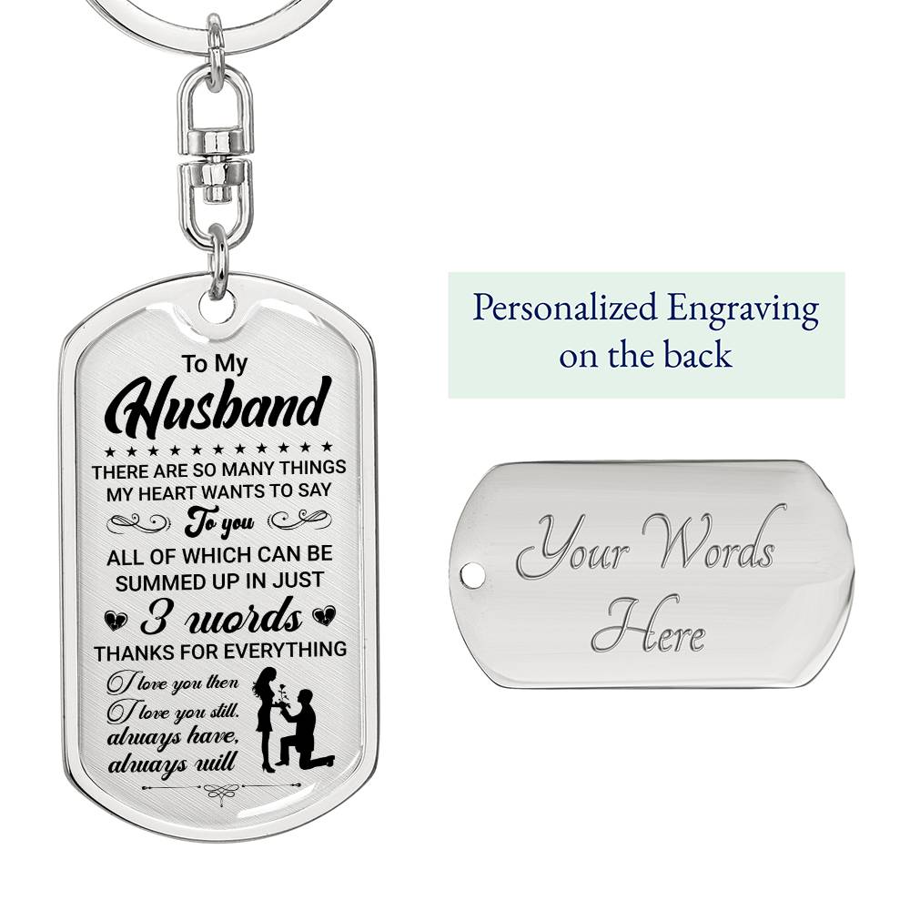 To My Husband THERE ARE SO_ Personalized Dog Tag Keychain w Heartfelt Message