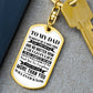 TO MY DAD SO MUCH OF_ Personalized Dog Tag Keychain w Heartfelt Message