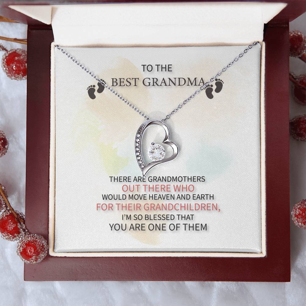 TO THE BEST GRANDMA THERE ARE_ Gift Necklace Jewelry with a heartfelt durable Message Card