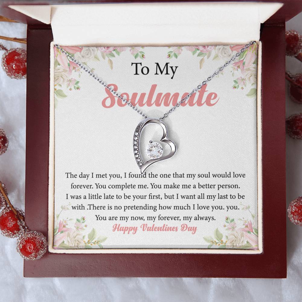To My Soulmate The day I_ Gift Necklace Jewelry with a heartfelt durable Message Card