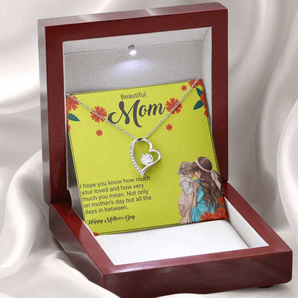 Happy Mother_s Day Beautiful Mom I hope_ Gift Necklace Jewelry with a heartfelt durable Message Card
