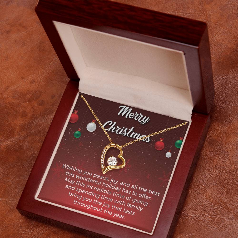 Merry Christmas Wishing you peace,_ Gift Necklace Jewelry with a heartfelt durable Message Card