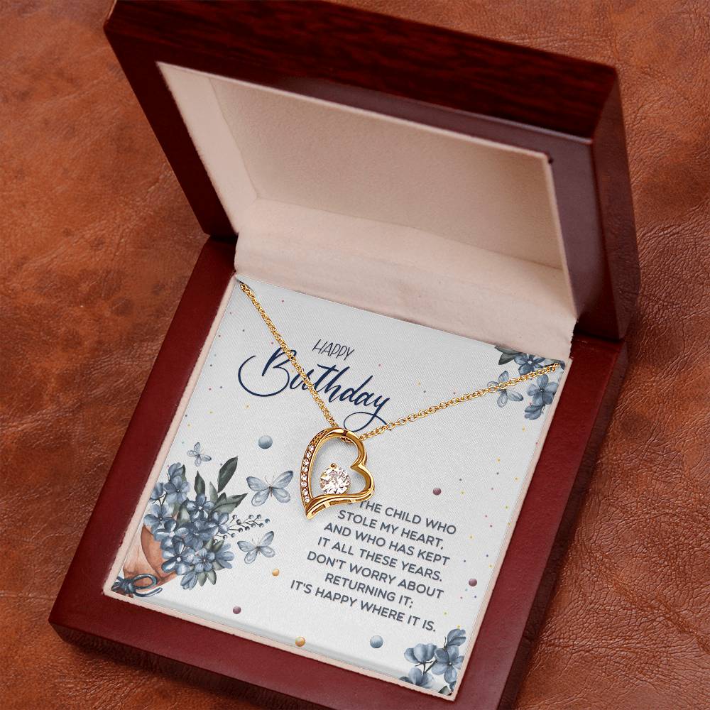 Happy birthday to the child who Gift Necklace Jewelry with a heartfelt durable Message Card