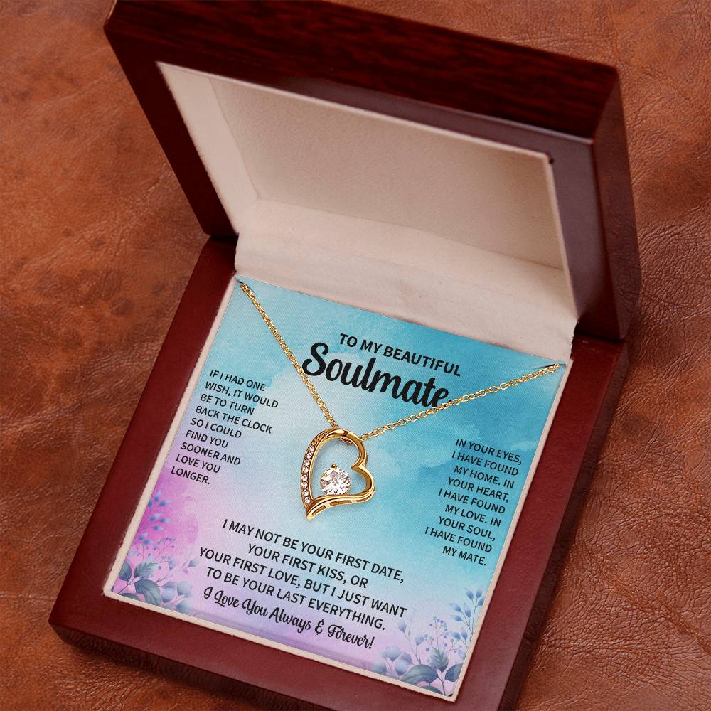 To my Soulmate IF I HAD ONE WISH Gift Necklace Jewelry with a heartfelt durable Message Card