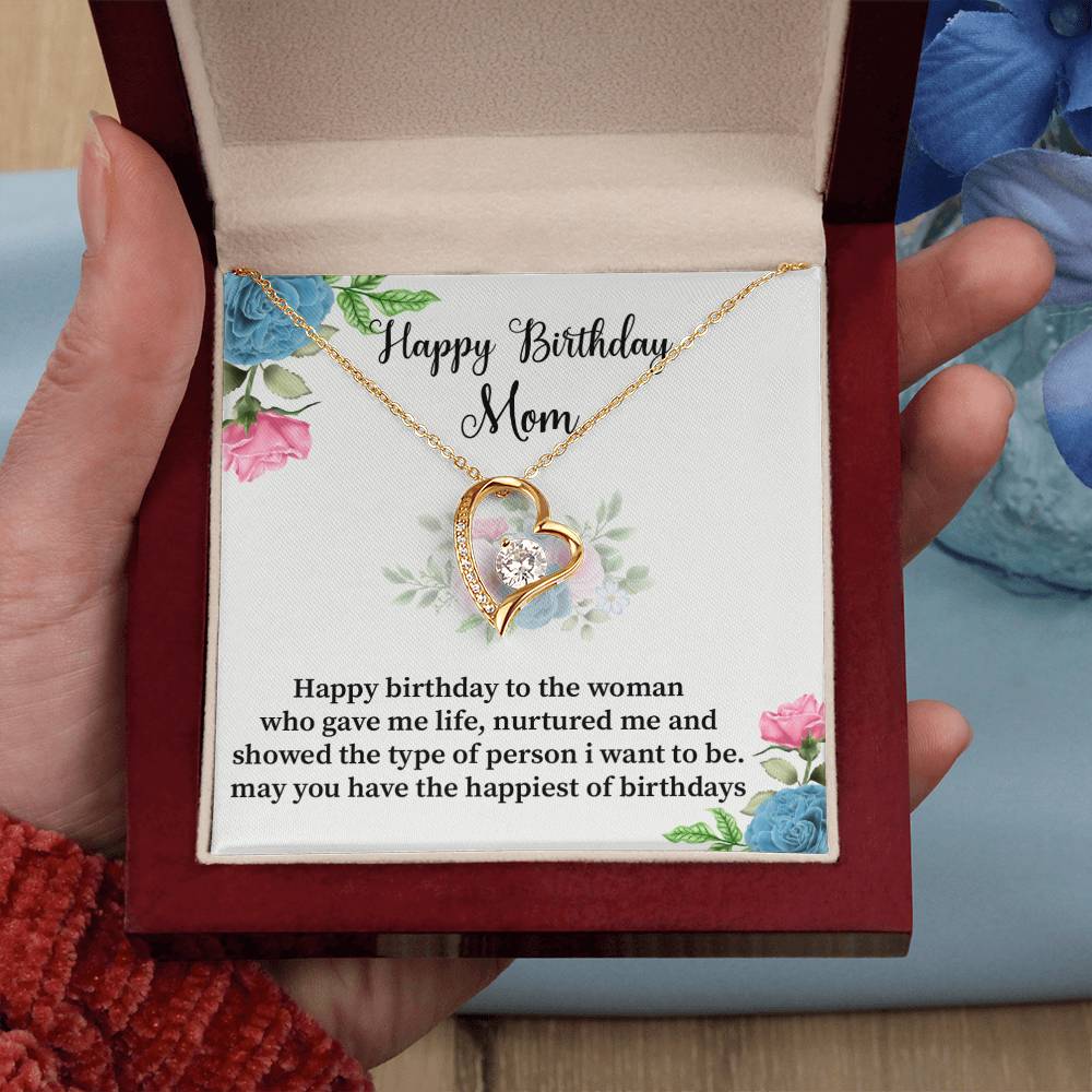 Happy Birthday Mom Happy birthday to_ Gift Necklace Jewelry with a heartfelt durable Message Card