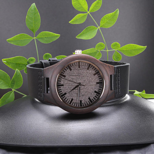 To My AMBITIOUS Son, Gift from Mom, Engraved Wooden Watch, Back to School Gift, Best Wishes Gift
