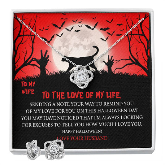 TO MY WIFE TO THE LOVE_ Personalized Gift Earring and necklace Set w Heartfelt Message