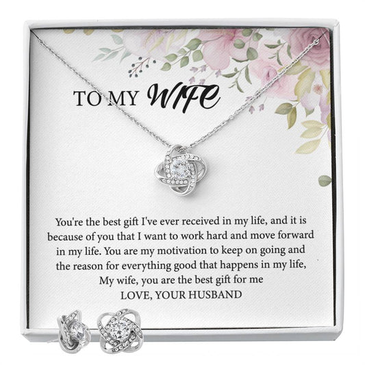 TO MY WIFE You_re the best_ Personalized Gift Earring and necklace Set w Heartfelt Message