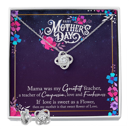 To my mom mama was greatest Personalized Gift Earring and necklace Set w Heartfelt Message