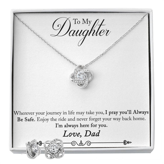 To my Daughter Father to Personalized Gift Earring and necklace Set w Heartfelt Message
