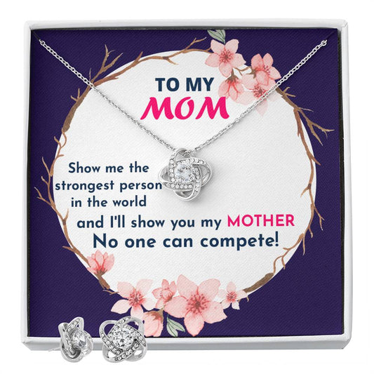 TO MY MOM Show me the_ Personalized Gift Earring and necklace Set w Heartfelt Message