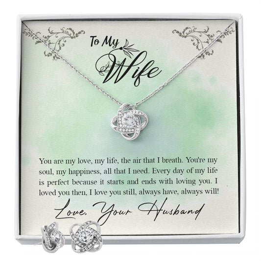 To my wife-You are my love Personalized Gift Earring and necklace Set w Heartfelt Message