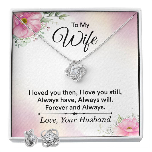 To my wife I love you then Personalized Gift Earring and necklace Set w Heartfelt Message