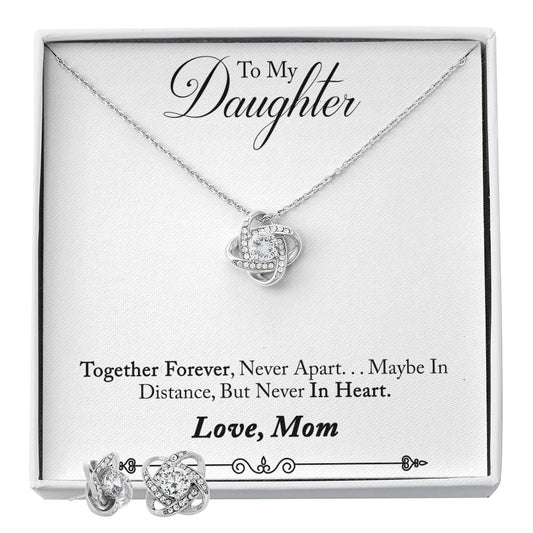 To my Daughter Mother to Personalized Gift Earring and necklace Set w Heartfelt Message