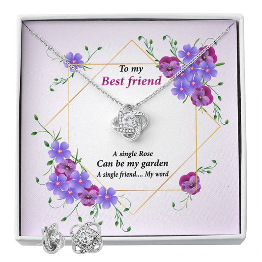To my Best friend A single_ Personalized Gift Earring and necklace Set w Heartfelt Message
