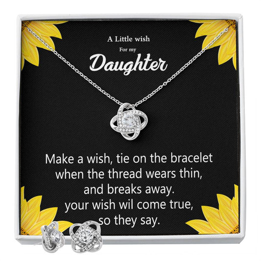 to my daughter A Little wish Personalized Gift Earring and necklace Set w Heartfelt Message