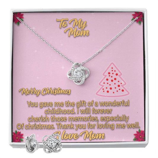 To My Mom Merry Christmas You_ Personalized Gift Earring and necklace Set w Heartfelt Message