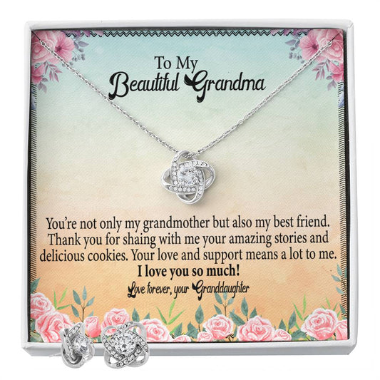 To My Beautiful Grandma You_re not_ Personalized Gift Earring and necklace Set w Heartfelt Message