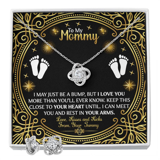 To My Mommy I MAY_ Personalized Gift Earring and necklace Set w Heartfelt Message