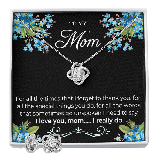 TO MY Mom For all the_ Personalized Gift Earring and necklace Set w Heartfelt Message