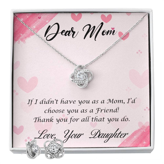 Dear Mom Happy Mother s Day Personalized Gift Earring and necklace Set w Heartfelt Message