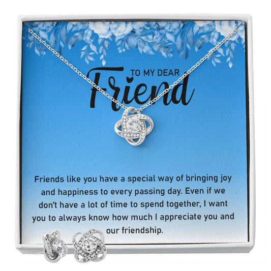 TO MY DEAR Friend Friends like_ Personalized Gift Earring and necklace Set w Heartfelt Message