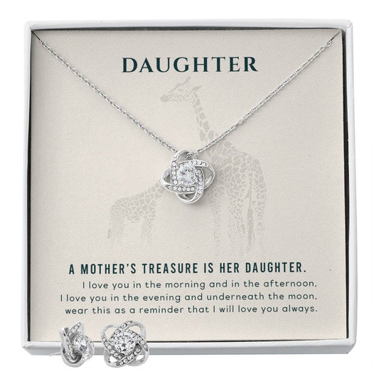 To my daughter-A mother_s treasure Personalized Gift Earring and necklace Set w Heartfelt Message