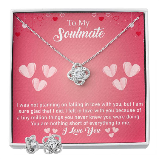 To My Soulmate I Was Not_ Personalized Gift Earring and necklace Set w Heartfelt Message