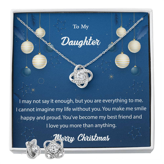 To My Daughter I May Not_ Personalized Gift Earring and necklace Set w Heartfelt Message