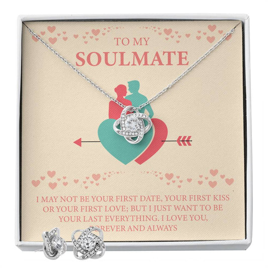 TO MY SOULMATE I MAY NOT Personalized Gift Earring and necklace Set w Heartfelt Message