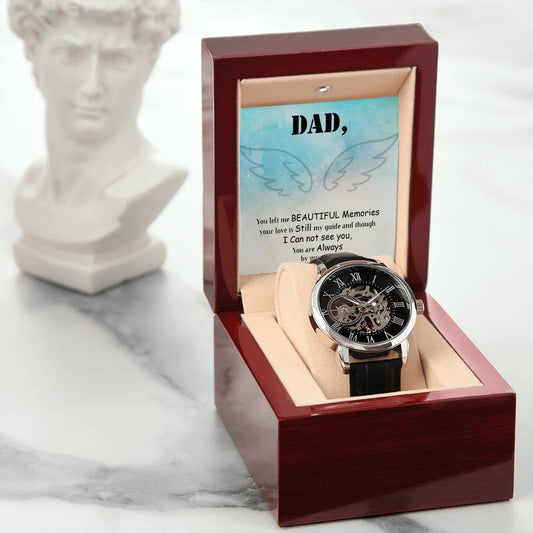 To My Dad you left me Personalized Gift Men Watch w Heartfelt Message