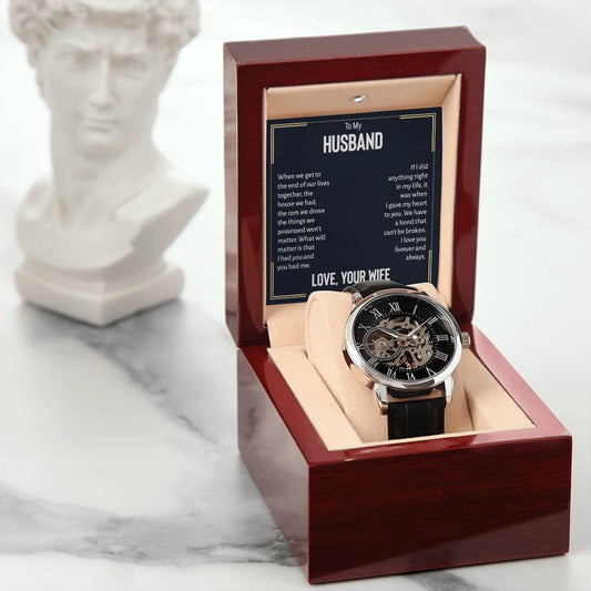 To my husband - when we get to Personalized Gift Men Watch w Heartfelt Message