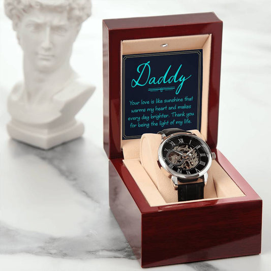 To My Dad your love is all Personalized Gift Men Watch w Heartfelt Message