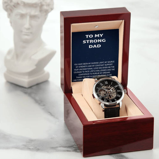 To my strong Dad Personalized Gift Men Watch w Heartfelt Message