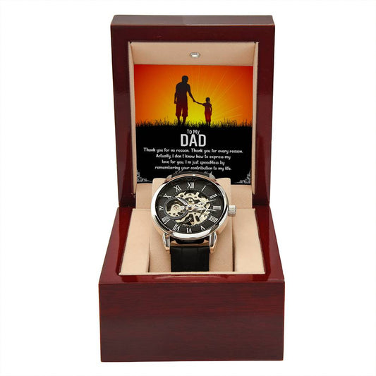 Thank To My DAD you for_ Personalized Gift Men Watch w Heartfelt Message