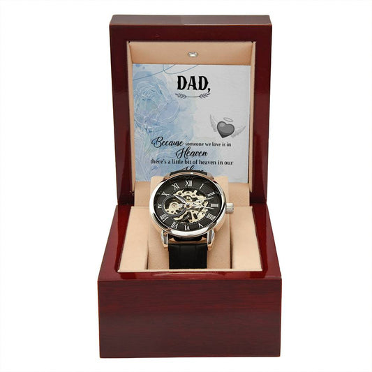 To My Dad Because someone Personalized Gift Men Watch w Heartfelt Message