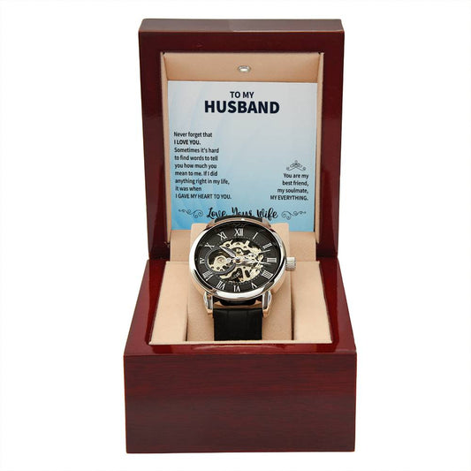 TO MY HUSBAND Never forget that_ Personalized Gift Men Watch w Heartfelt Message