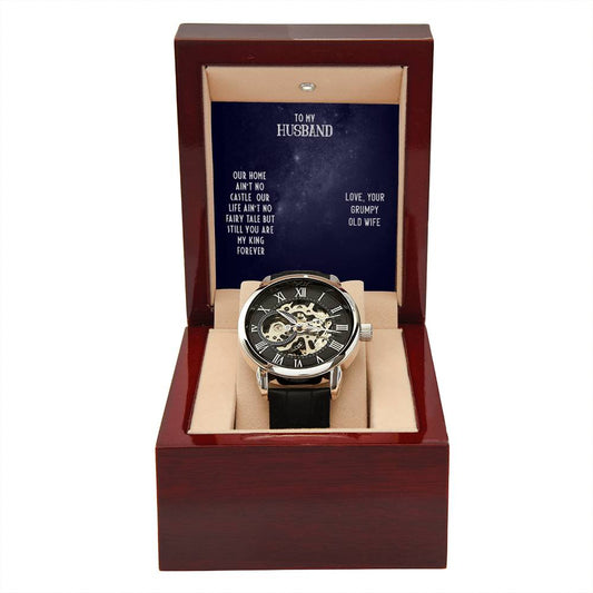To My Husband-OUR HOME Personalized Gift Men Watch w Heartfelt Message