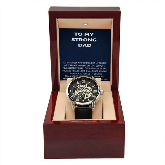 To my strong Dad Personalized Gift Men Watch w Heartfelt Message
