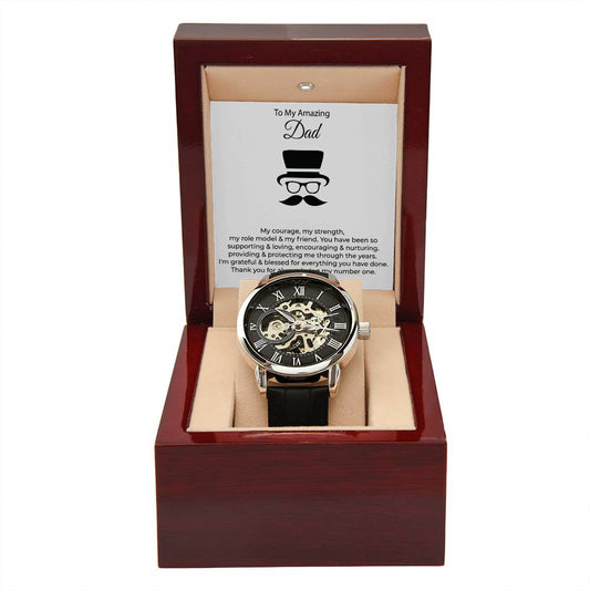 To My Amazing Dad My courage Personalized Gift Men Watch w Heartfelt Message