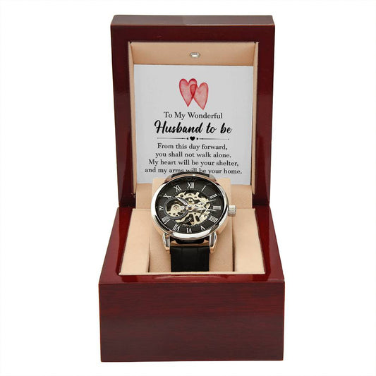 To my wonderful husband to be Personalized Gift Men Watch w Heartfelt Message