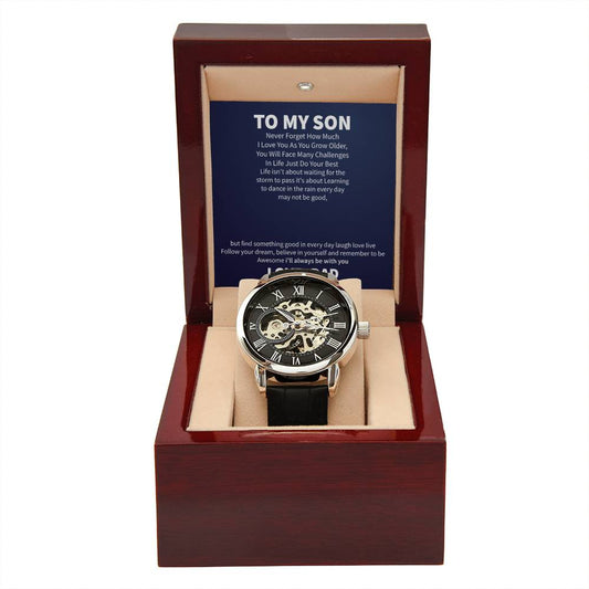 TO MY SON Never Forget How_ Personalized Gift Men Watch w Heartfelt Message