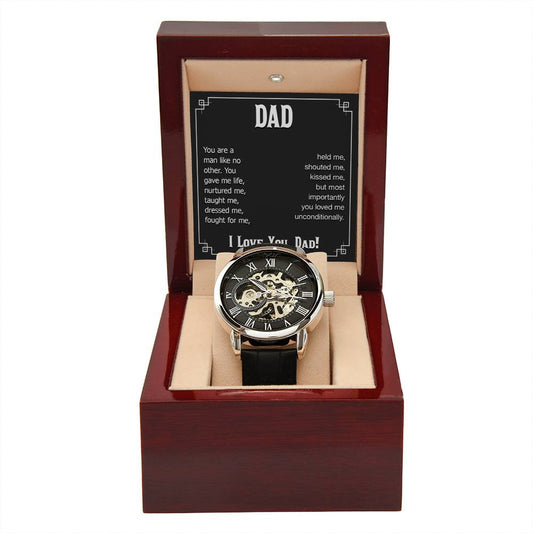 To My Dad you are a man Personalized Gift Men Watch w Heartfelt Message