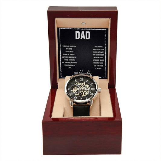 To My Dad I love you so much Personalized Gift Men Watch w Heartfelt Message