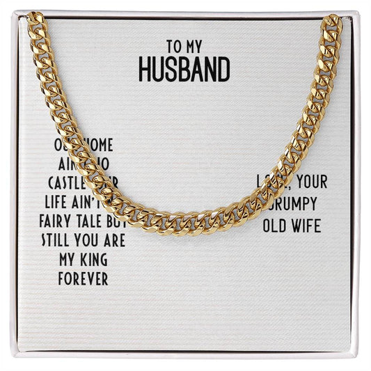 To My Husband our home Personalized Gift Cuban Link Chain w Heartfelt Message