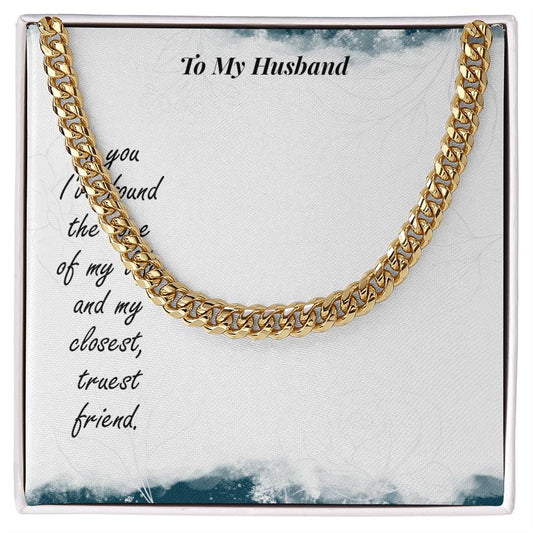 To My Husband-In you I_ve Personalized Gift Cuban Link Chain w Heartfelt Message