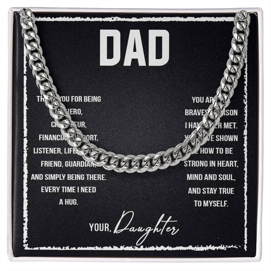 To My Dad I love you so much Personalized Gift Cuban Link Chain w Heartfelt Message